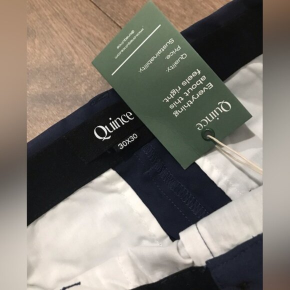Quince Men's Recycled Comfort Tech Chino Slim Fit Navy Pant, Size 30W 30L - Picture 3 of 5